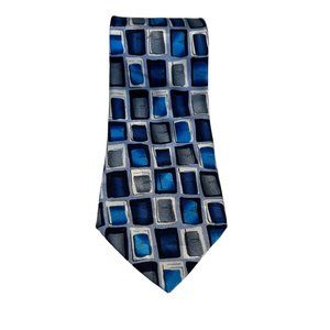 J. Garcia Desert Storm Collection Fifty-Four Blue 100% Silk Mens Neck Tie Office